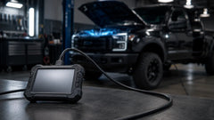 Diesel truck tuning device connected in a performance workshop